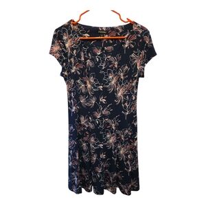 ROZ & ALI BLUE MIDI DRESS SZ 4P